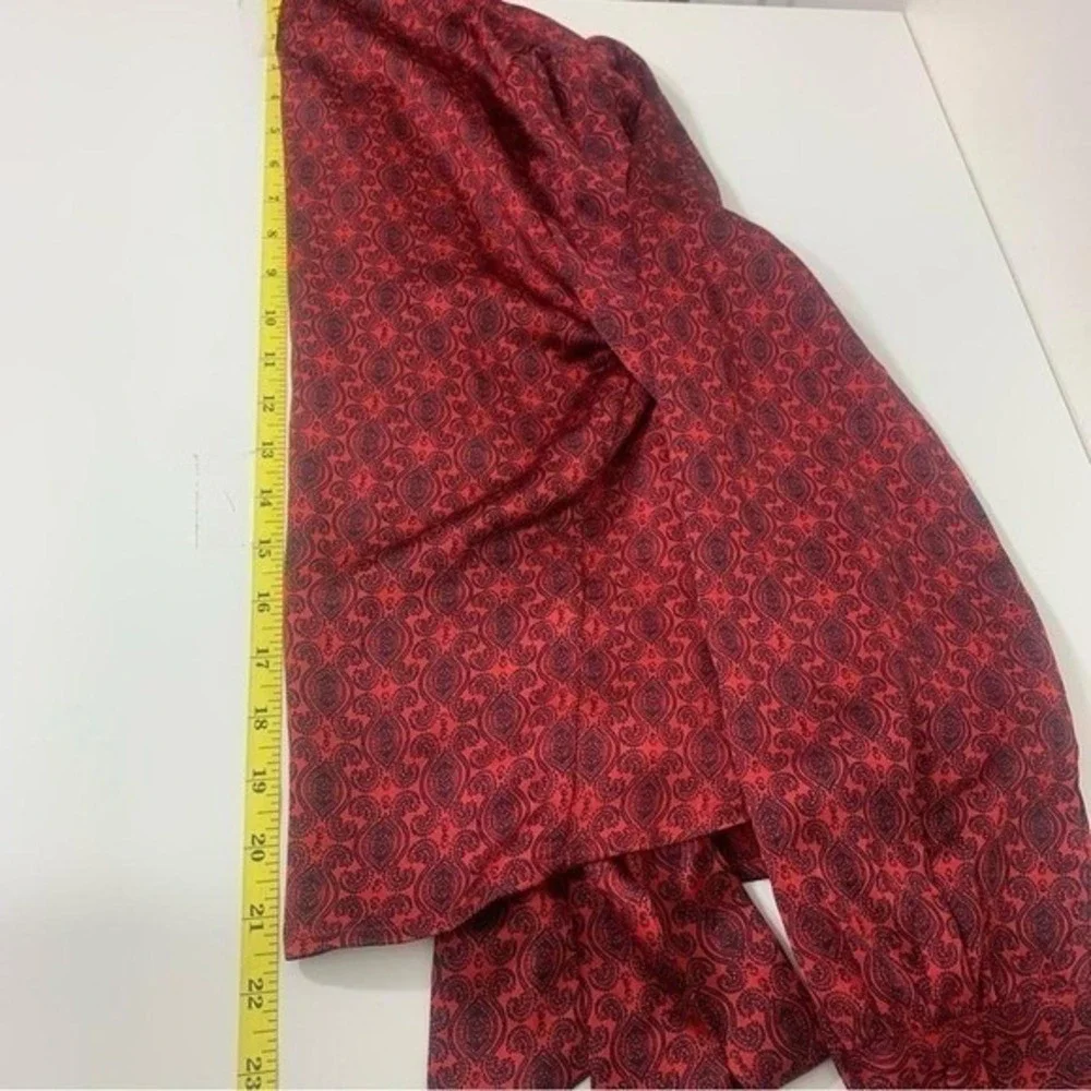 Lulu's Women's S Burgundy Black Paisley Whimisgoth Fairy Grunge Chic Wrap Blouse
